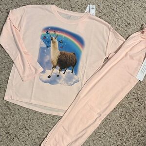 GAP Light Pink Llama Pajama Set for Kids